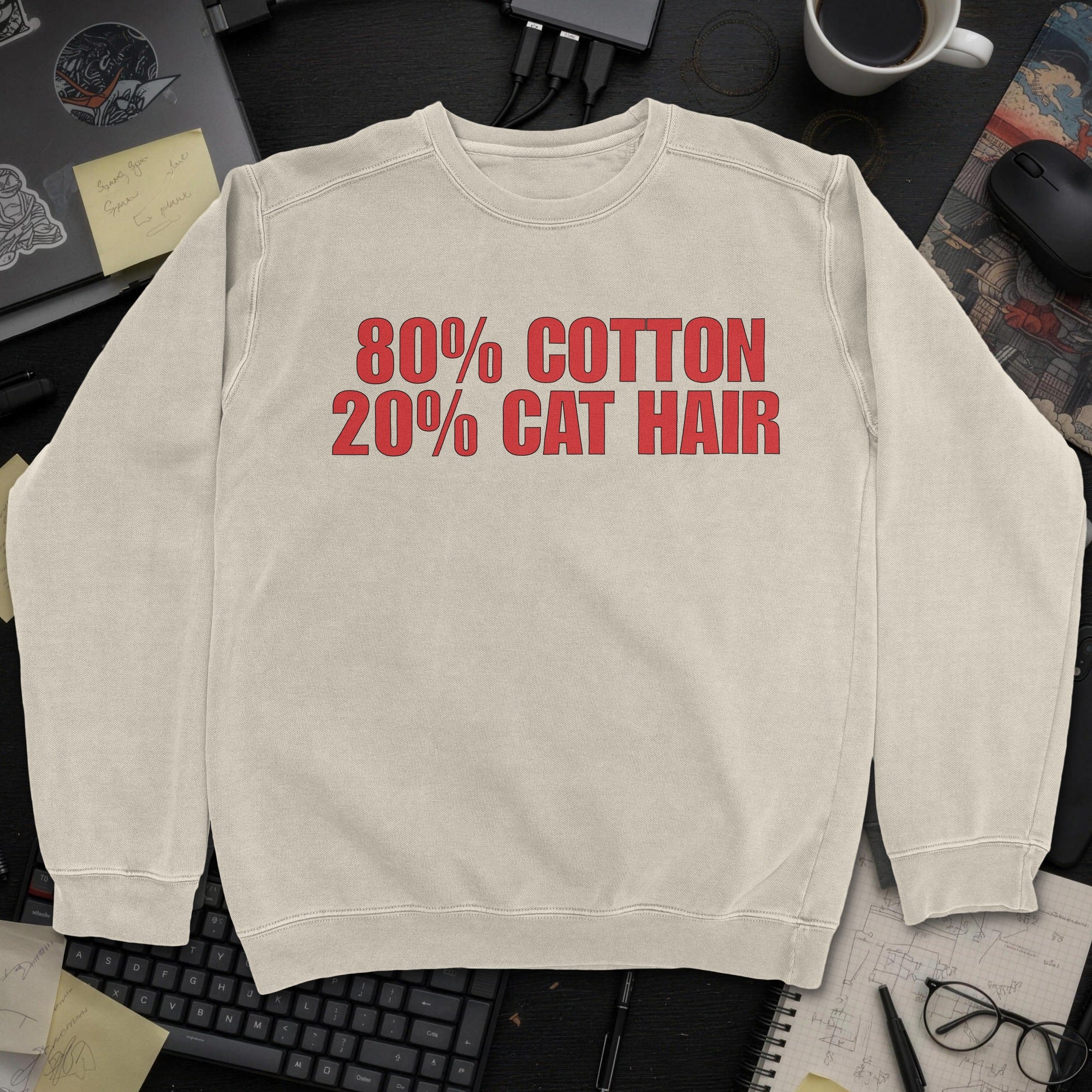 Nerd Collection Artwork T085 Sweatshirt - Sand mockup