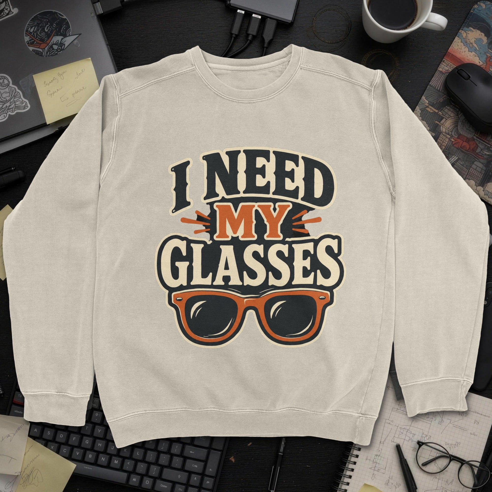 Nerd Collection Artwork T097 Sweatshirt - Sand mockup