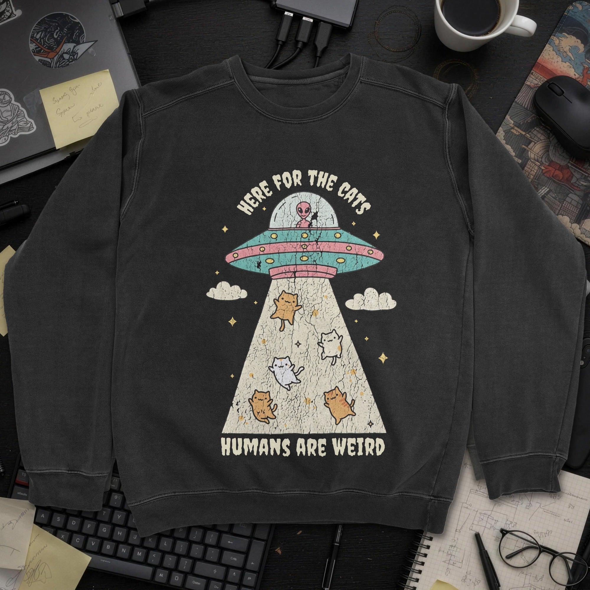 Humans Are Weird Sweatshirt - Black mockup