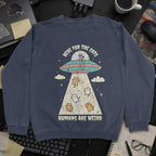 Humans Are Weird Sweatshirt - Navy mockup
