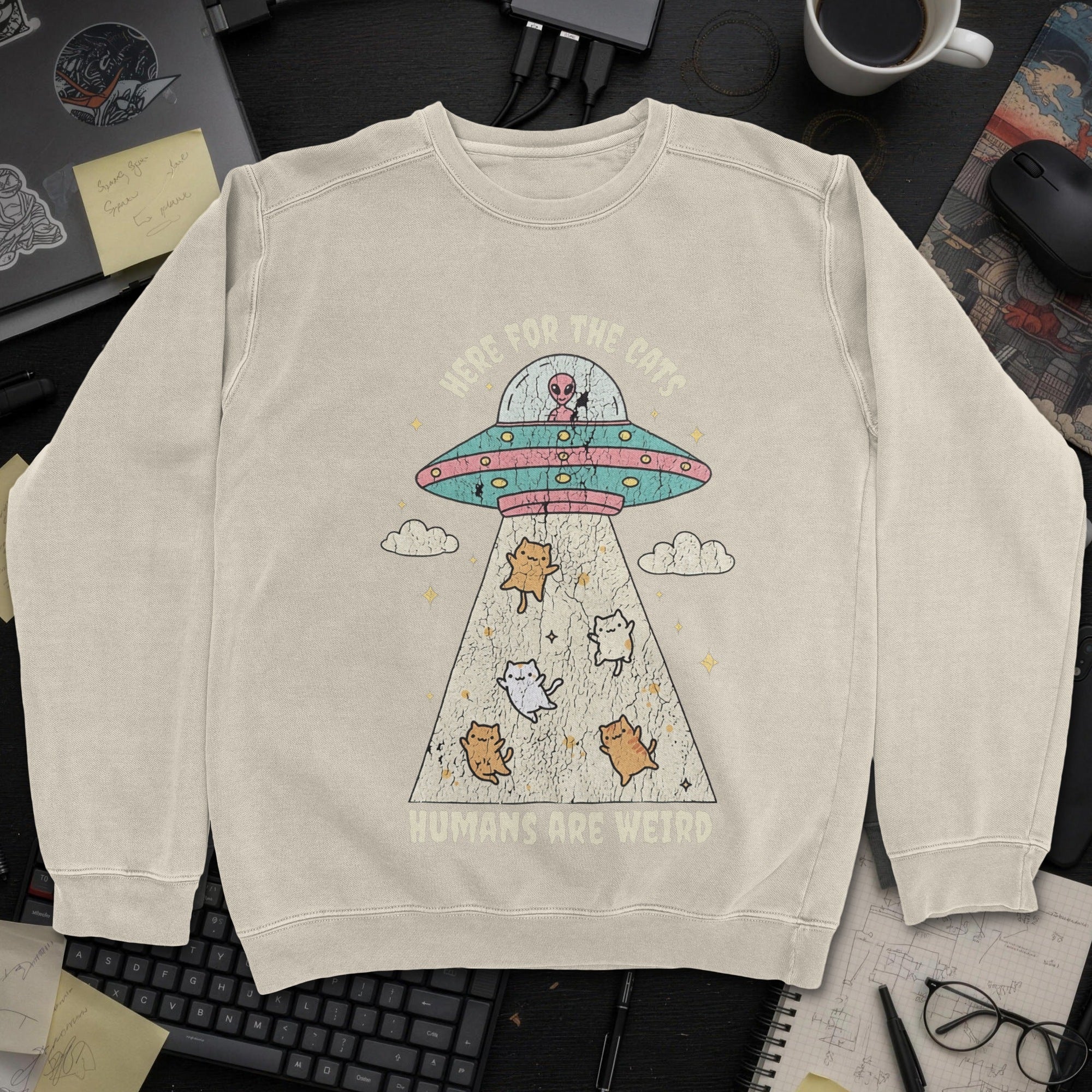Humans Are Weird Sweatshirt - Sand mockup
