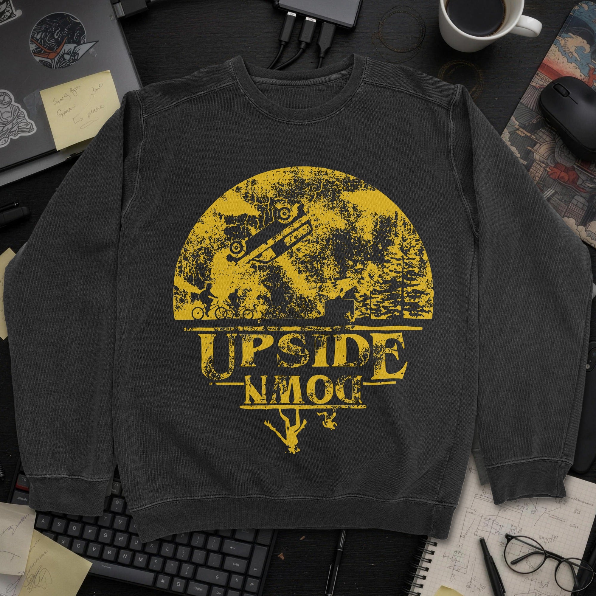 Upside Moon Sweatshirt - Black mockup