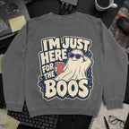 Here for the Boos Sweatshirt - Dark Heather mockup