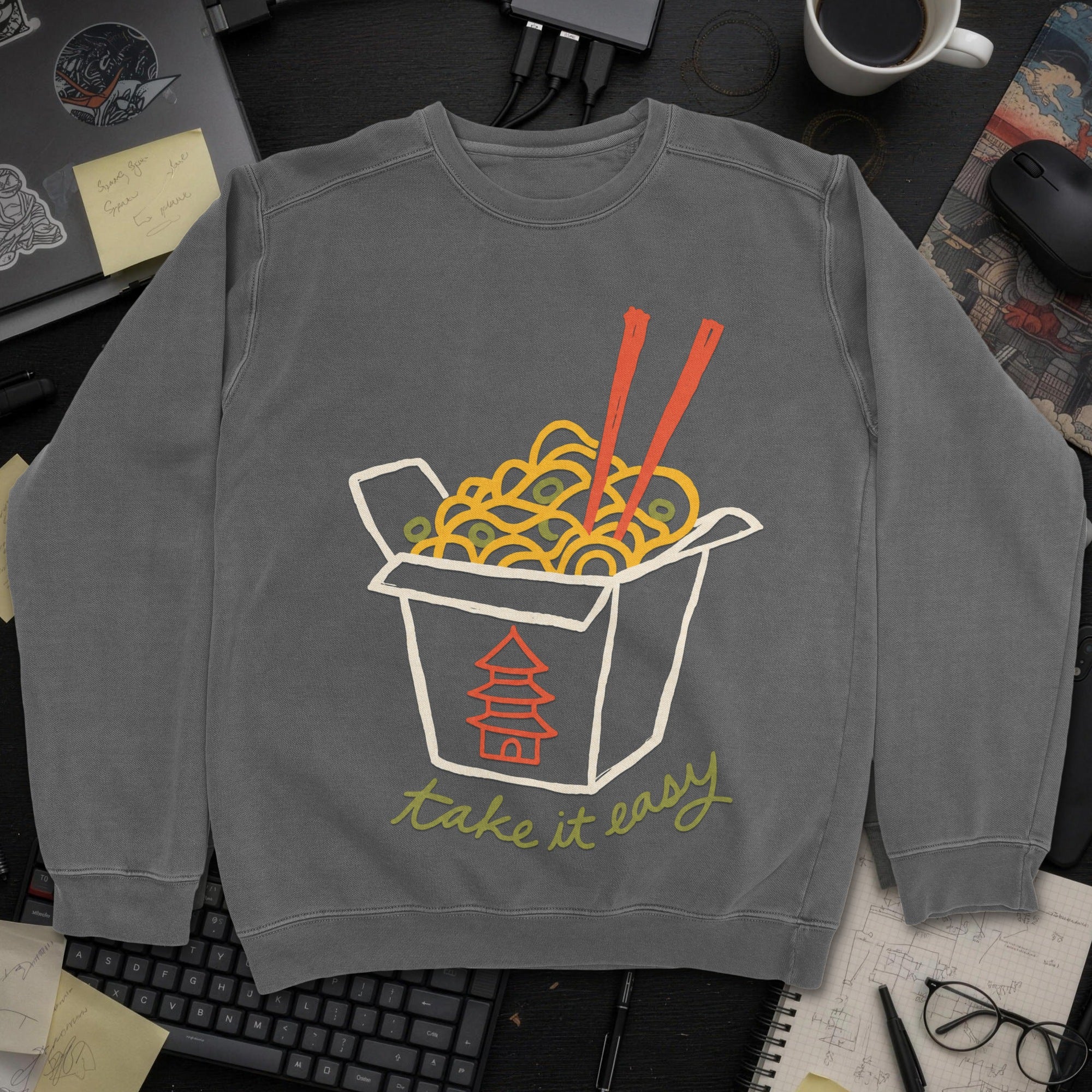 Take It Easy Sweatshirt - Dark Heather mockup