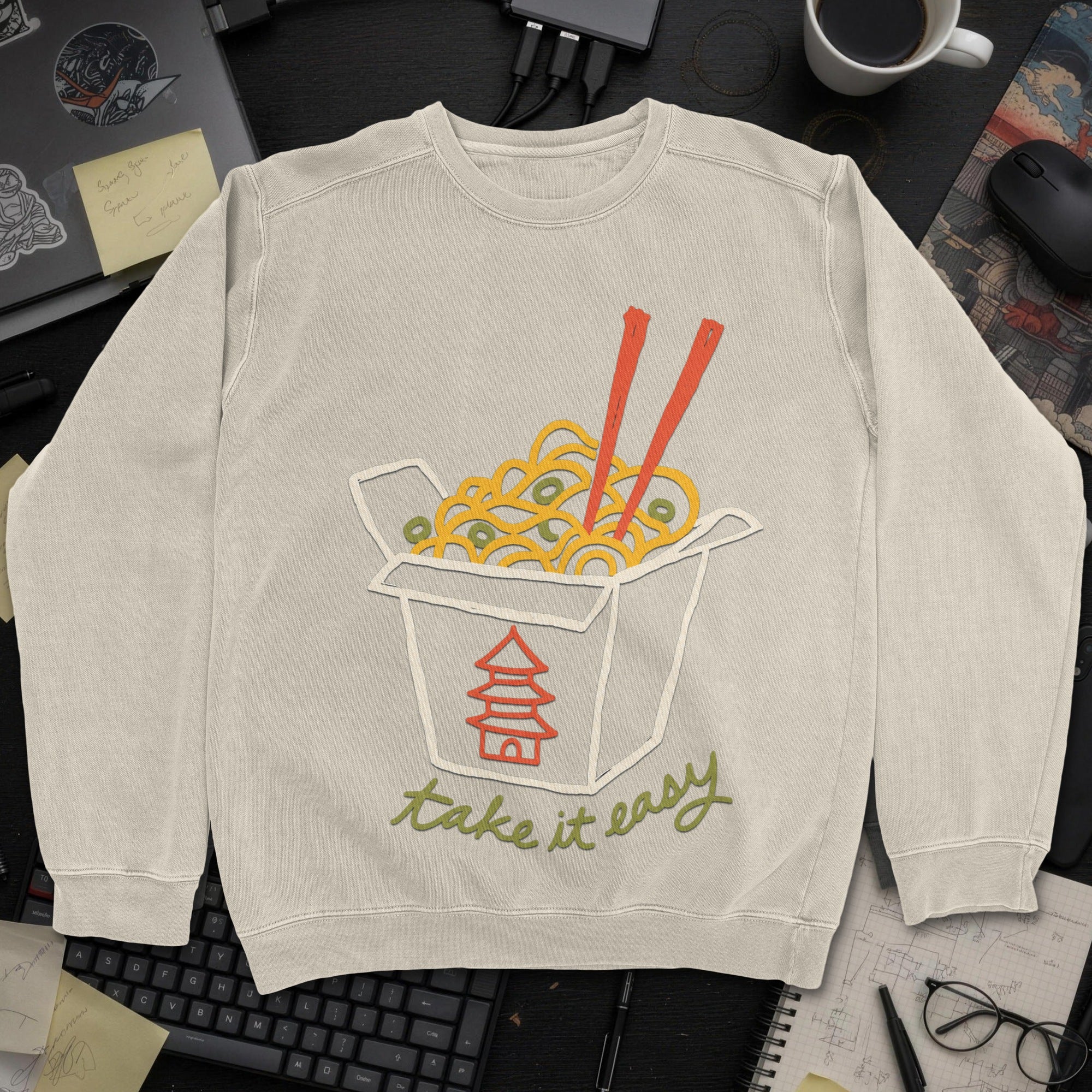 Take It Easy Sweatshirt - Sand mockup