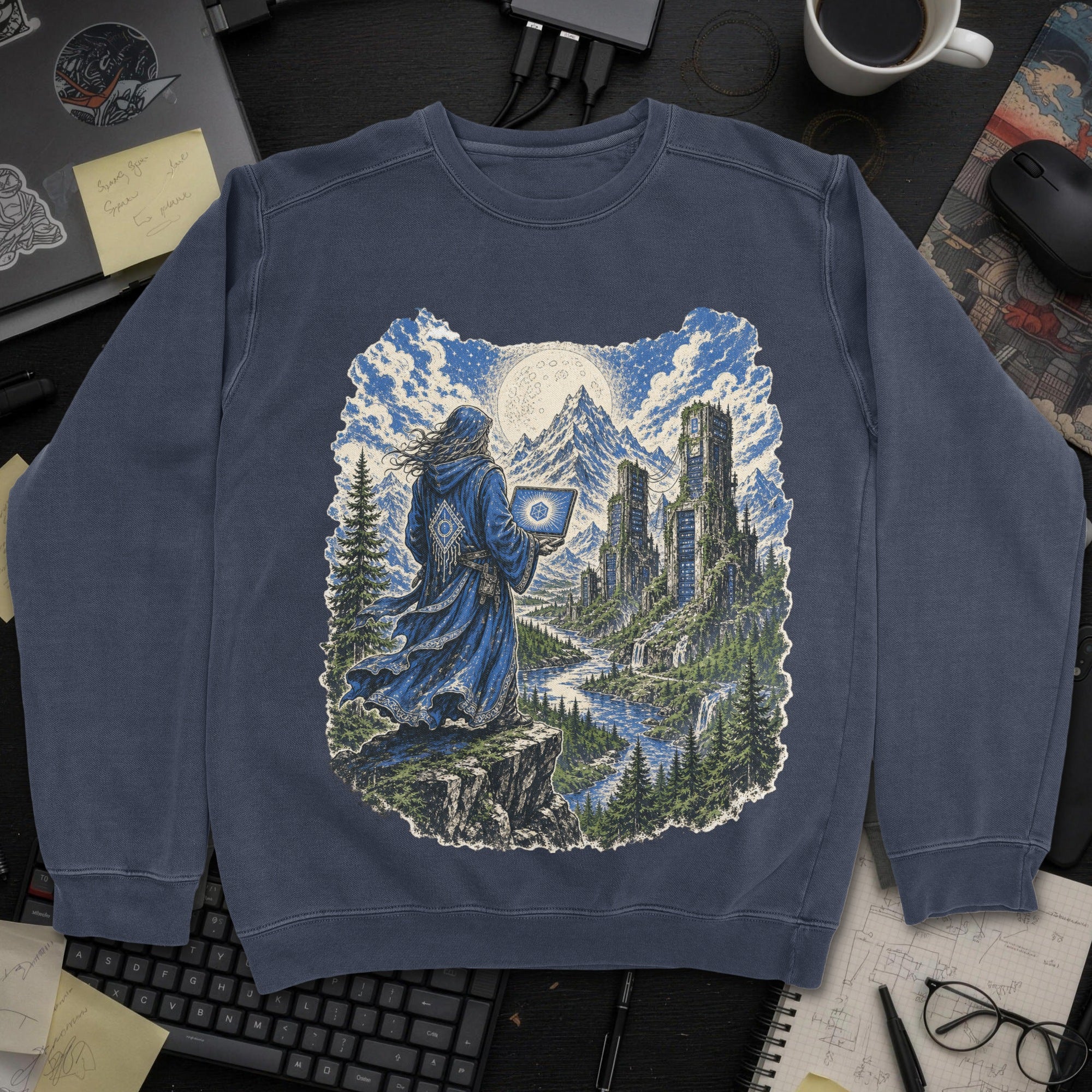 Wizard’s Terminal Sweatshirt - Navy mockup