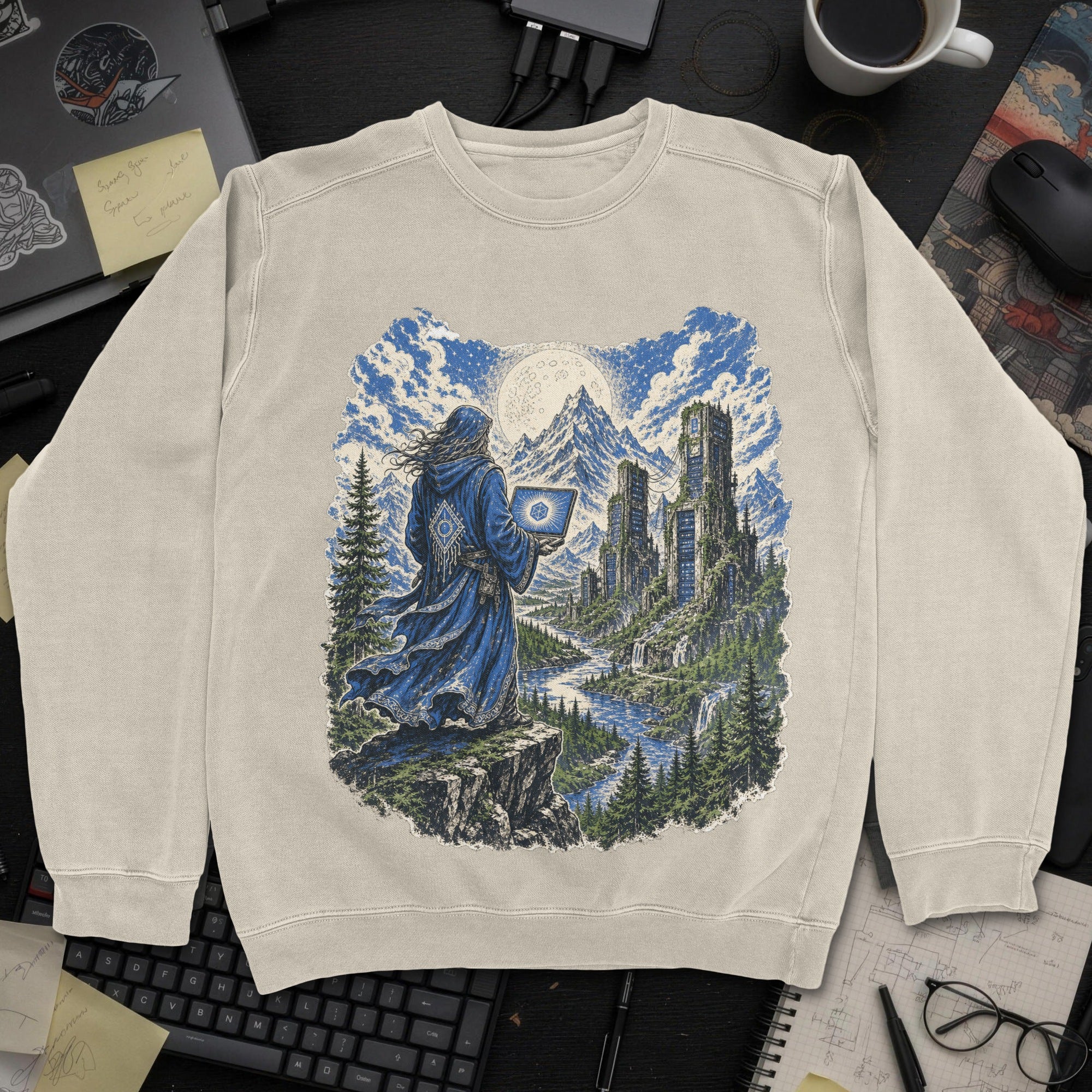 Wizard’s Terminal Sweatshirt - Sand mockup