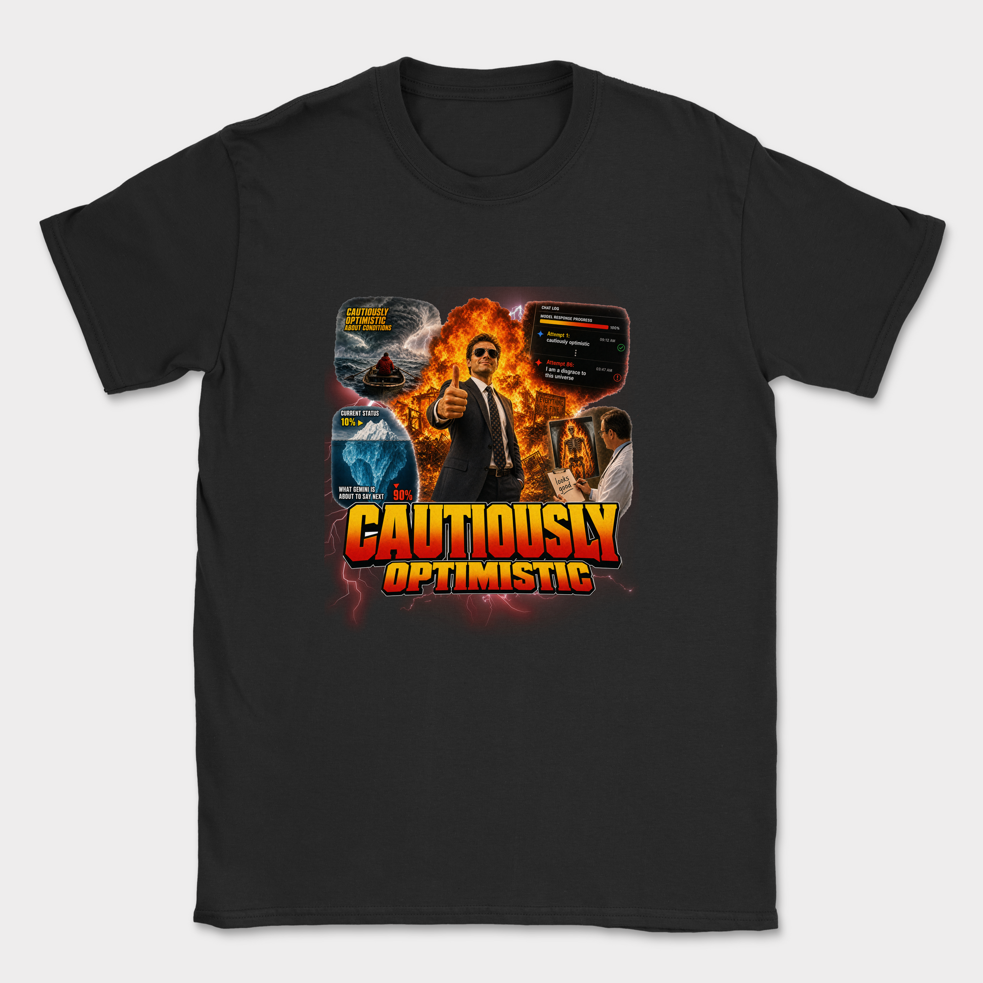 Cautiously Optimistic Shirt — Black