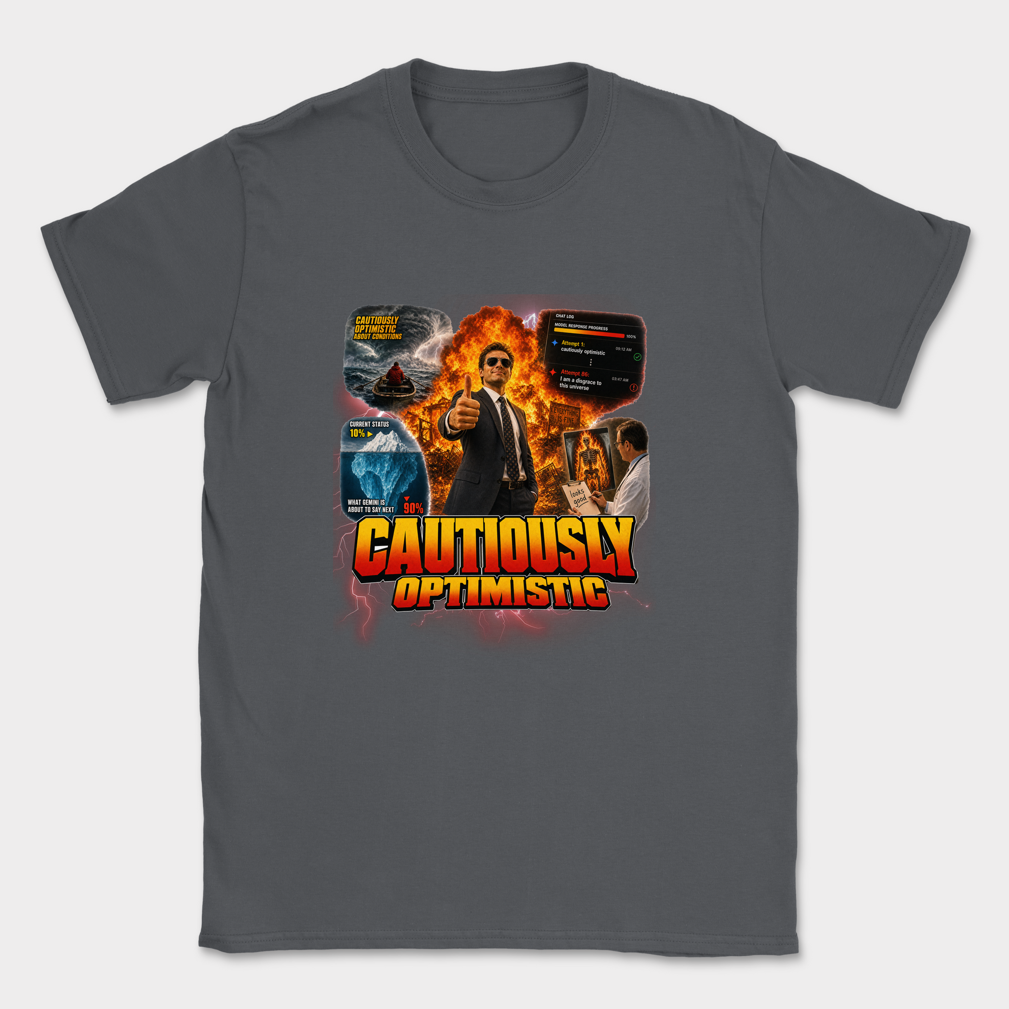 Cautiously Optimistic Shirt — Dark Heather
