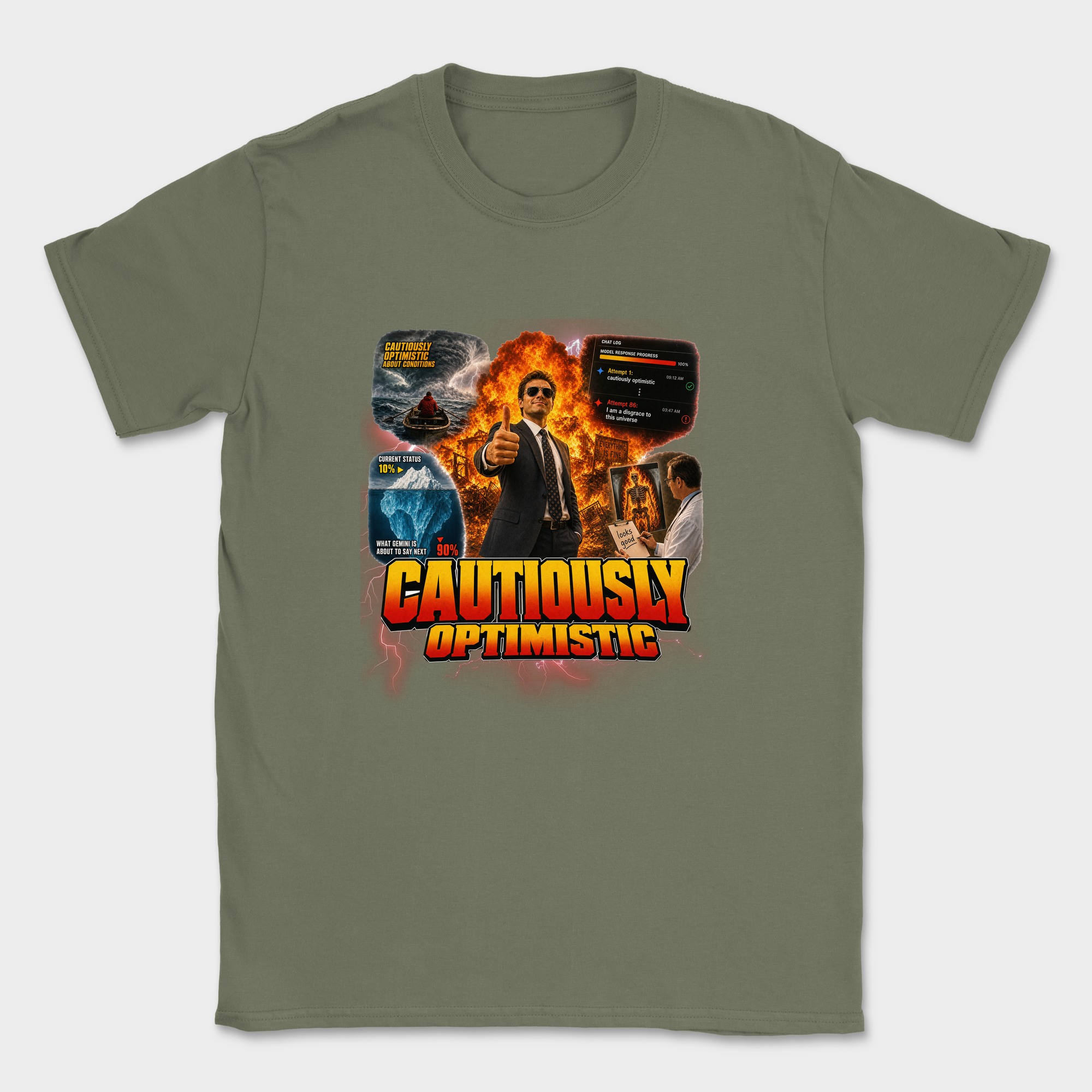 Cautiously Optimistic Shirt — Military Green