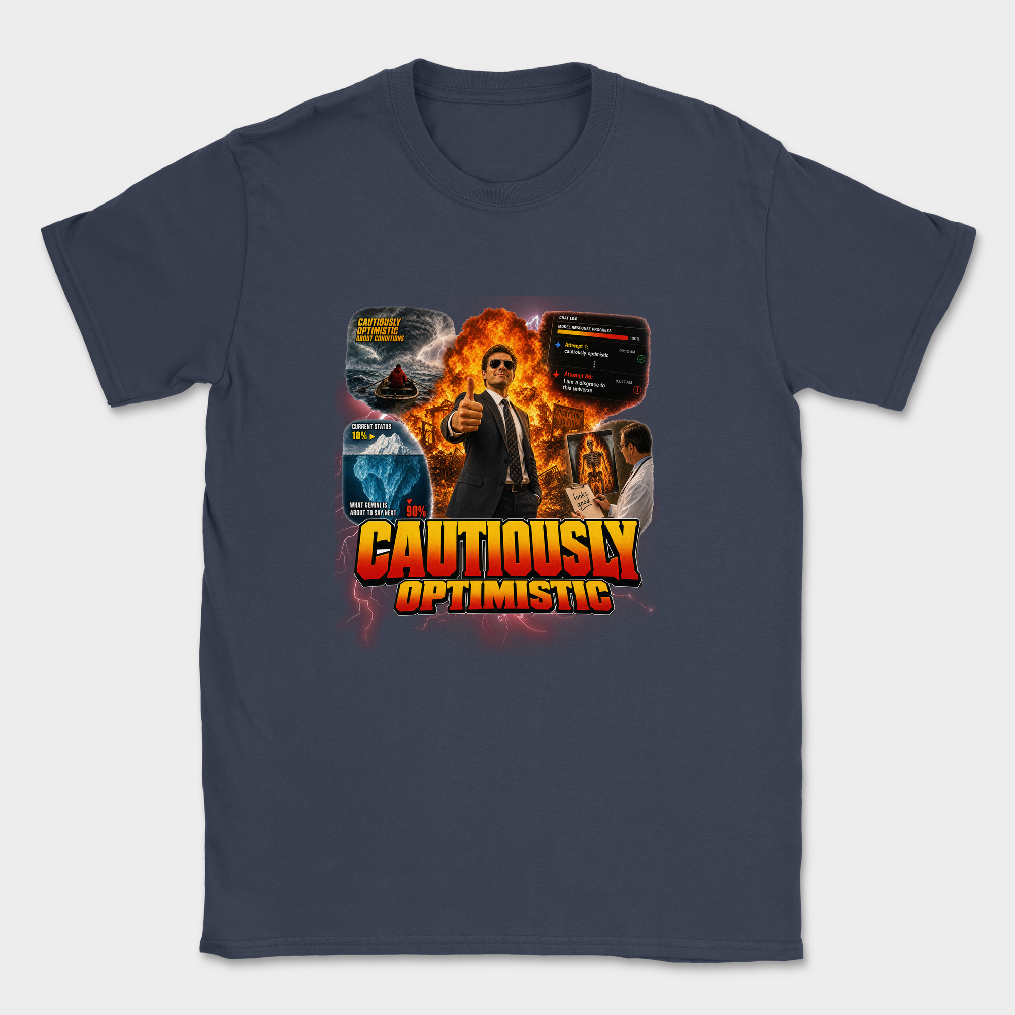 Cautiously Optimistic Shirt — Navy