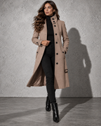Women's Coat Longline High Stand Collar