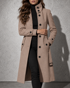 Women's Coat Longline High Stand Collar