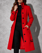 Women's Coat Longline High Stand Collar