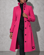 Women's Coat Longline High Stand Collar