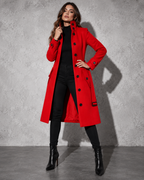 Women's Coat Longline High Stand Collar