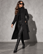 Women's Coat Longline High Stand Collar