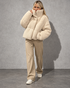 Women's Jacket Teddy Fleece High Collar Puffer