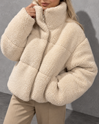 Women's Jacket Teddy Fleece High Collar Puffer