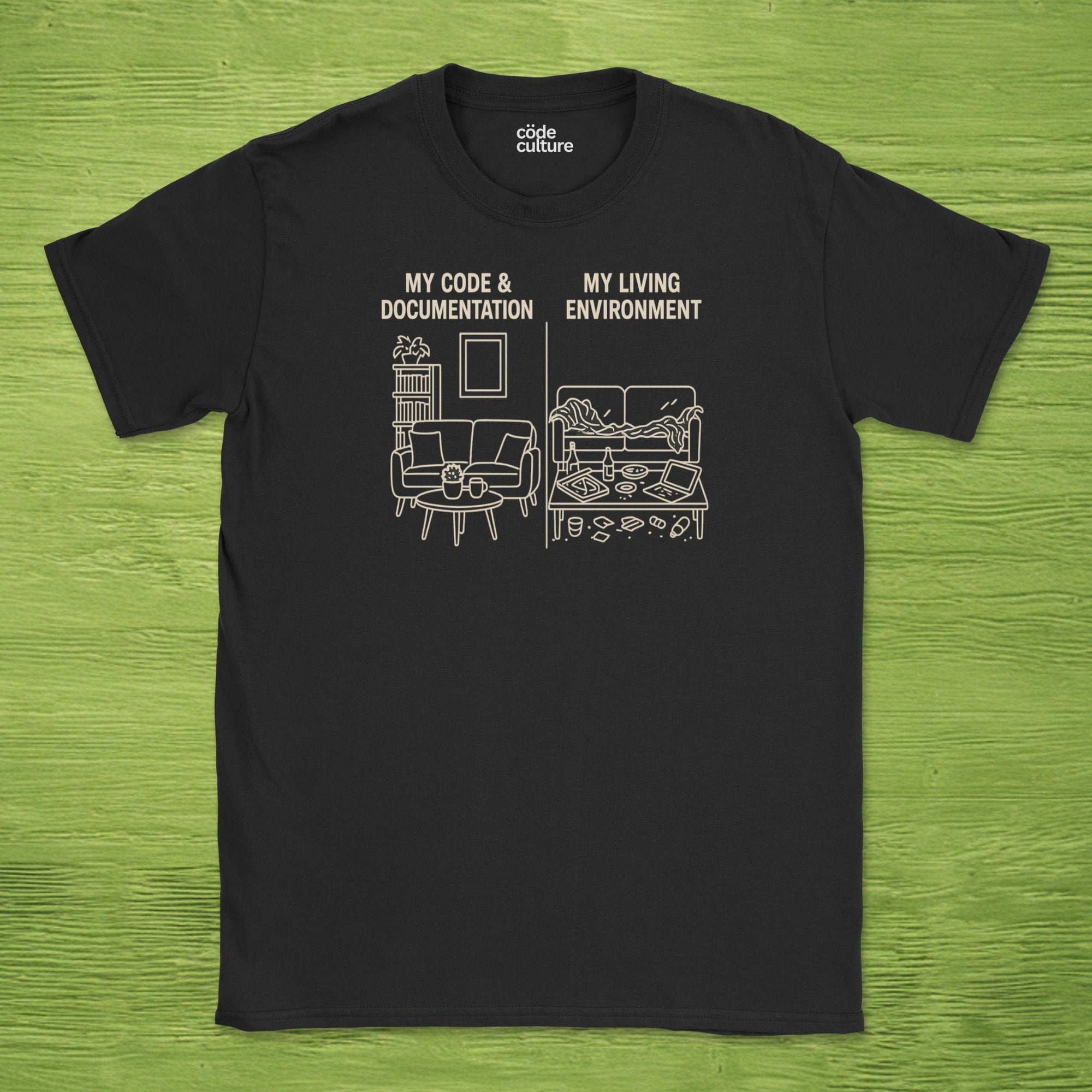 my code vs my real life shirt
