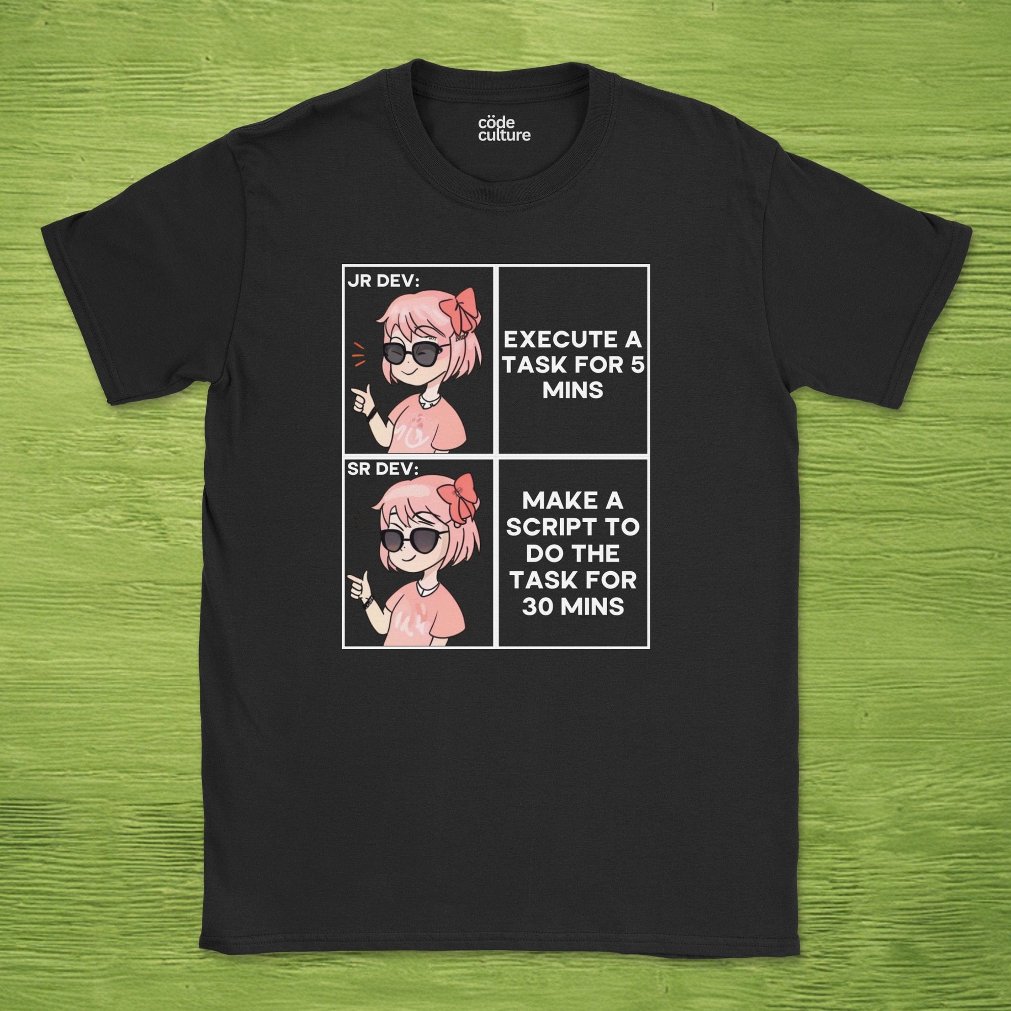 junior and senior dev difference shirt