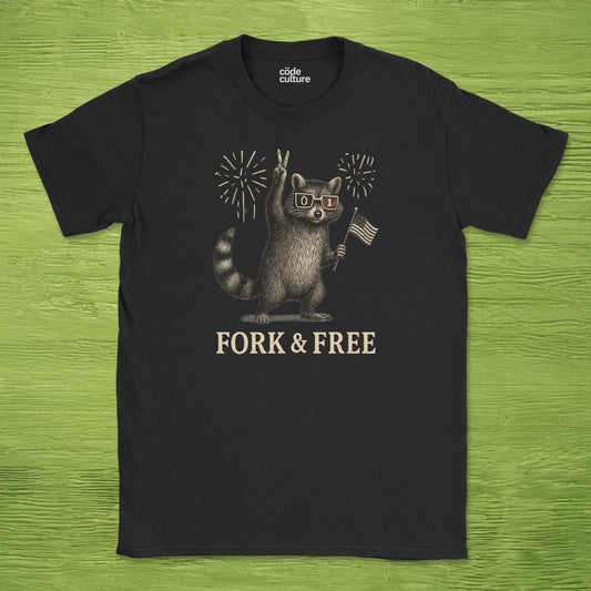 fork & free racoon shirt