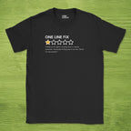 Code Culture one line fix review shirt funny programmer T-Shirt in Black — Code Culture developer clothing