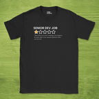 Code Culture Senior dev job review shirt funny programmer T-Shirt in Black — Code Culture developer clothing
