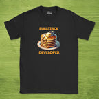 Code Culture Fullstack Engineer - Pancake shirt funny programmer T-Shirt in Black — Code Culture developer clothing