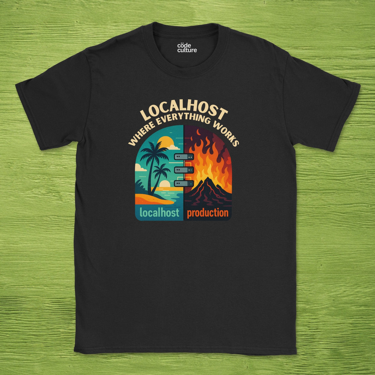 localhost vs production shirt