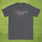 Code Culture friday deploys = team building shirt funny programmer T-Shirt in Dark Heather Grey — Code Culture developer clothing