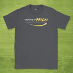 Code Culture chaos builds character shirt funny programmer T-Shirt in Dark Heather Grey — Code Culture developer clothing