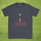 Code Culture forked and forgotten shirt funny programmer T-Shirt in Dark Heather Grey — Code Culture developer clothing
