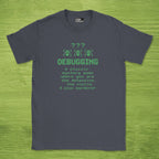 Code Culture debugging definition shirt funny programmer T-Shirt in Dark Heather Grey — Code Culture developer clothing