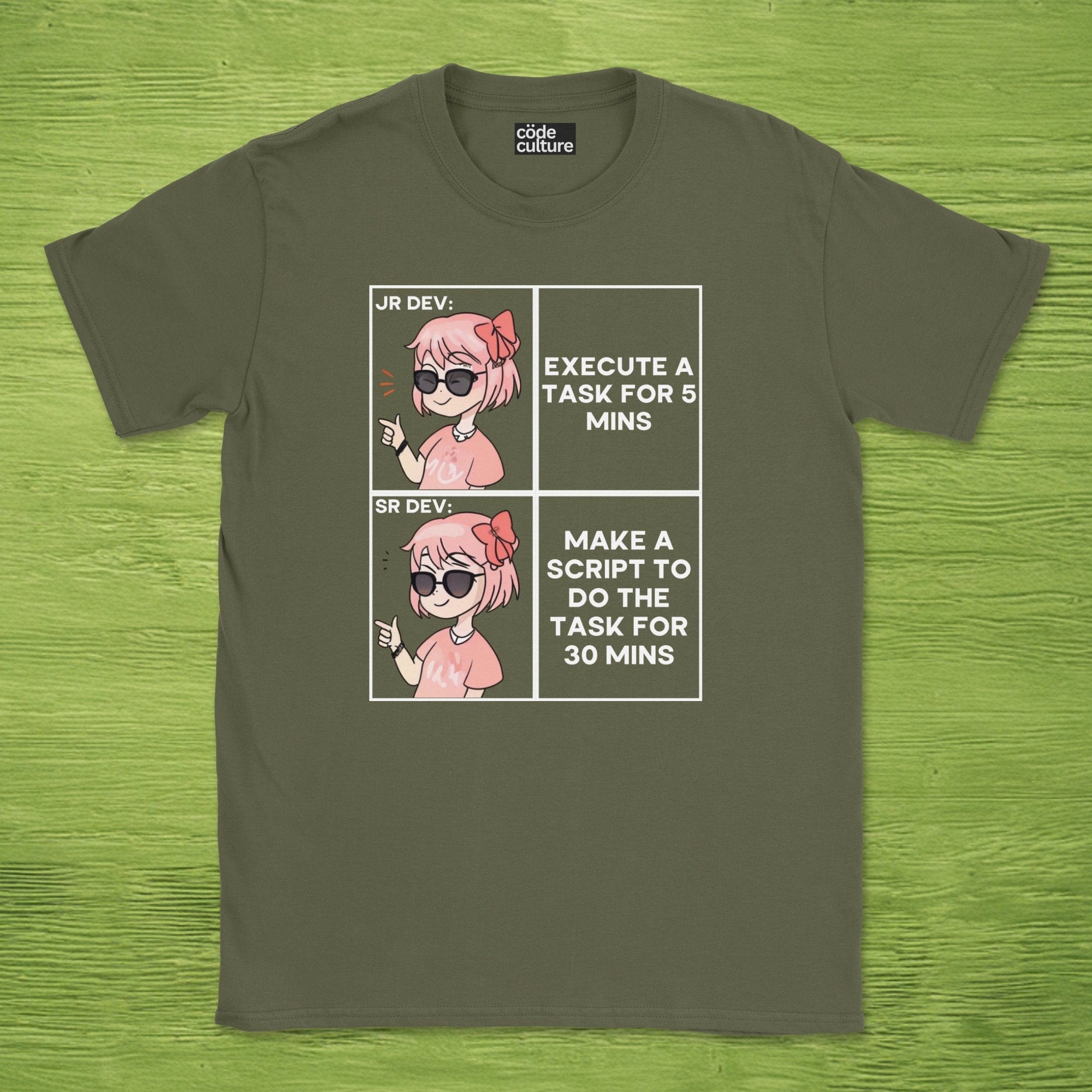 junior and senior dev difference shirt