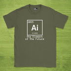 Code Culture the element of the future shirt funny programmer T-Shirt in Military Green — Code Culture developer clothing