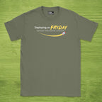 Code Culture chaos builds character shirt funny programmer T-Shirt in Military Green — Code Culture developer clothing