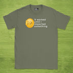 Code Culture importerror issue shirt funny programmer T-Shirt in Military Green — Code Culture developer clothing