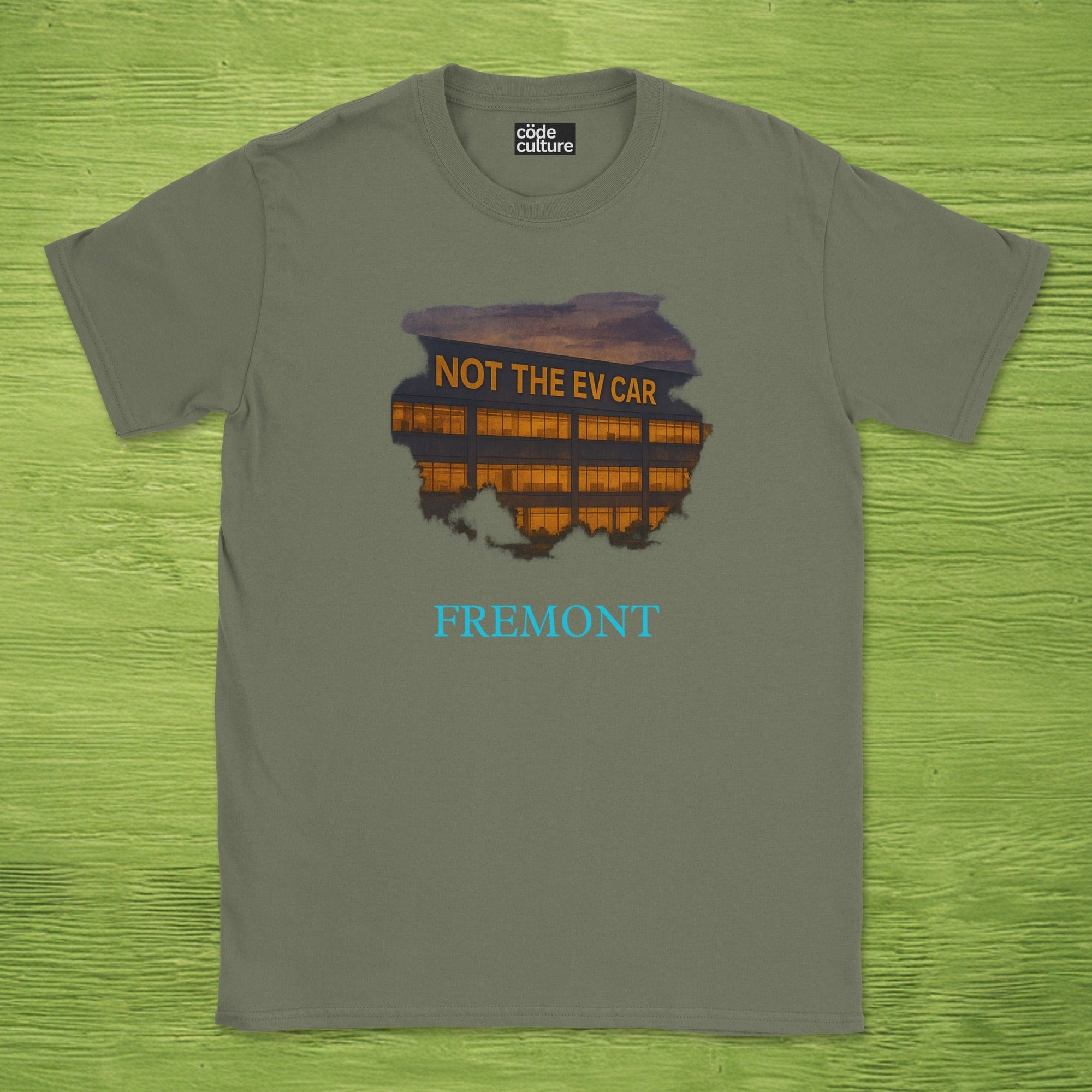 not the EV car company office shirt