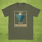 Code Culture the backend iceberg shirt funny programmer T-Shirt in Military Green — Code Culture developer clothing