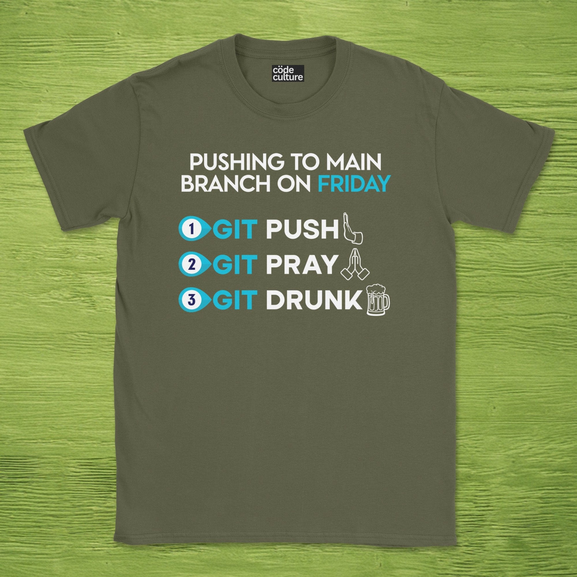 pushing to main branch on friday shirt