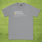 Code Culture one line fix review shirt funny programmer T-Shirt in Sport Grey — Code Culture developer clothing