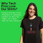 Code Culture forked and forgotten shirt funny programmer T-Shirt in Black — Code Culture developer clothing