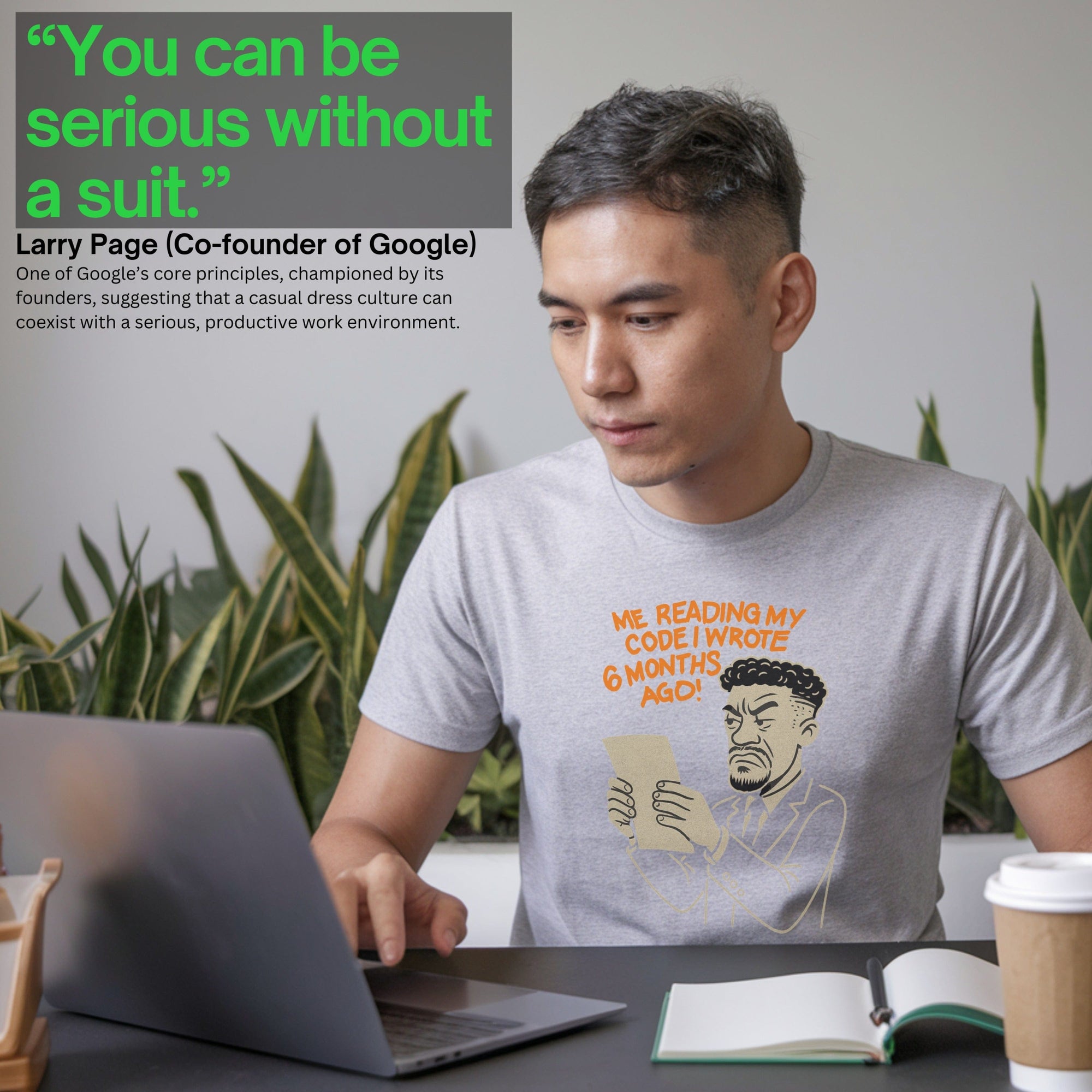 me reading my own code shirt