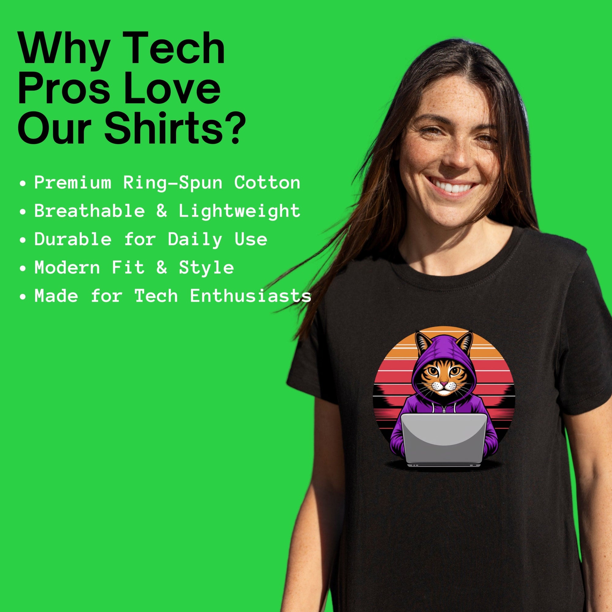 Hooded cat retro shirt