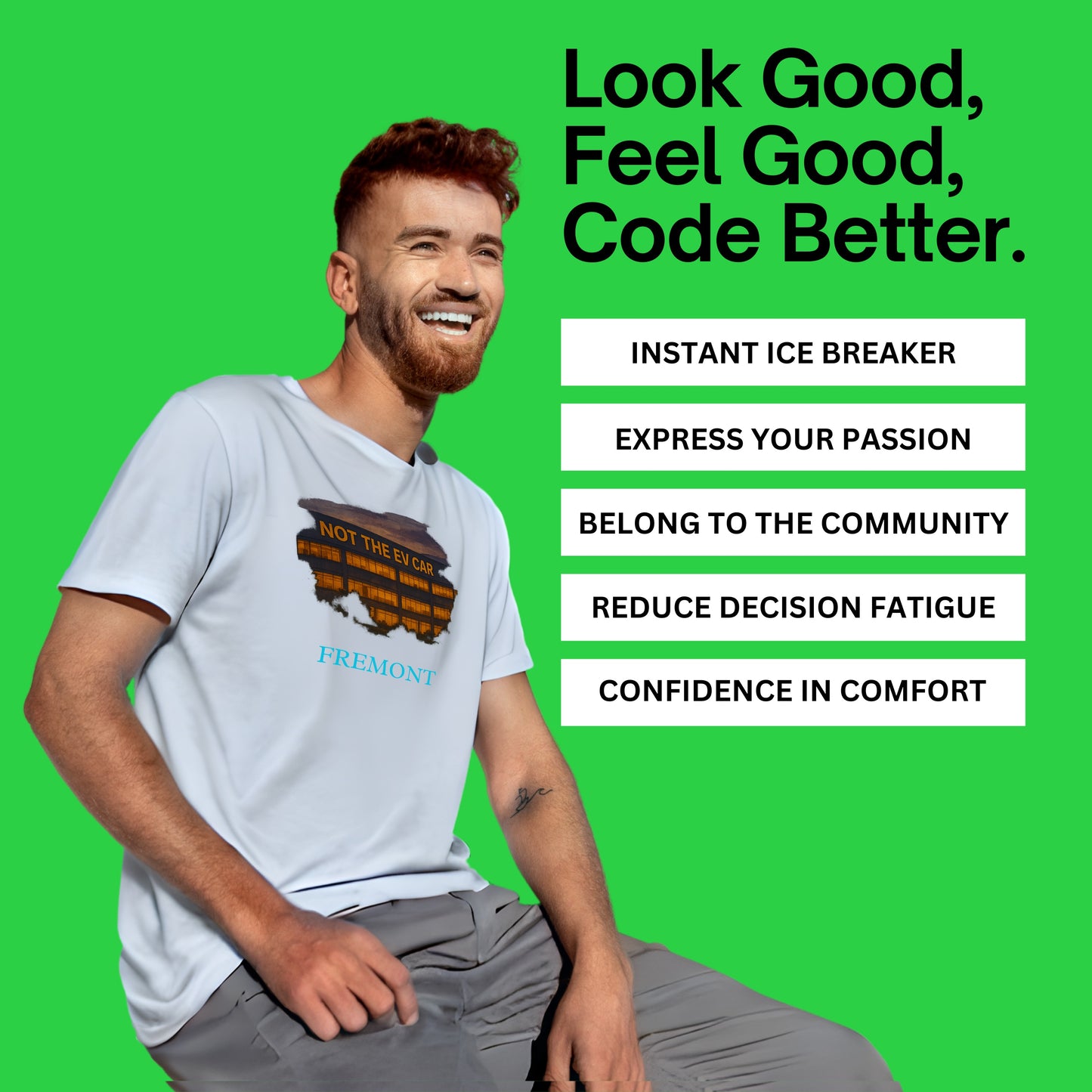 not the EV car company office shirt