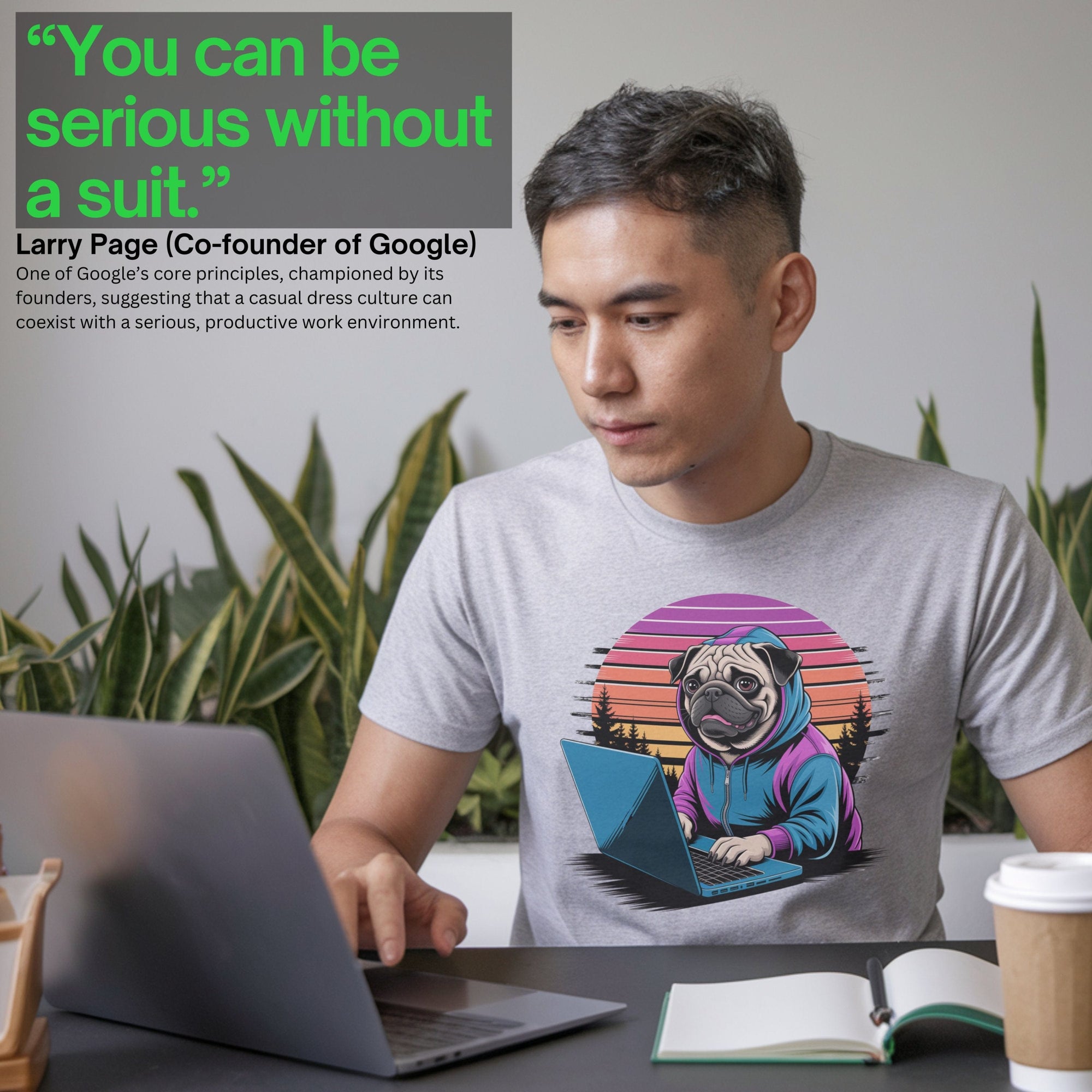 Hooded pug retro shirt