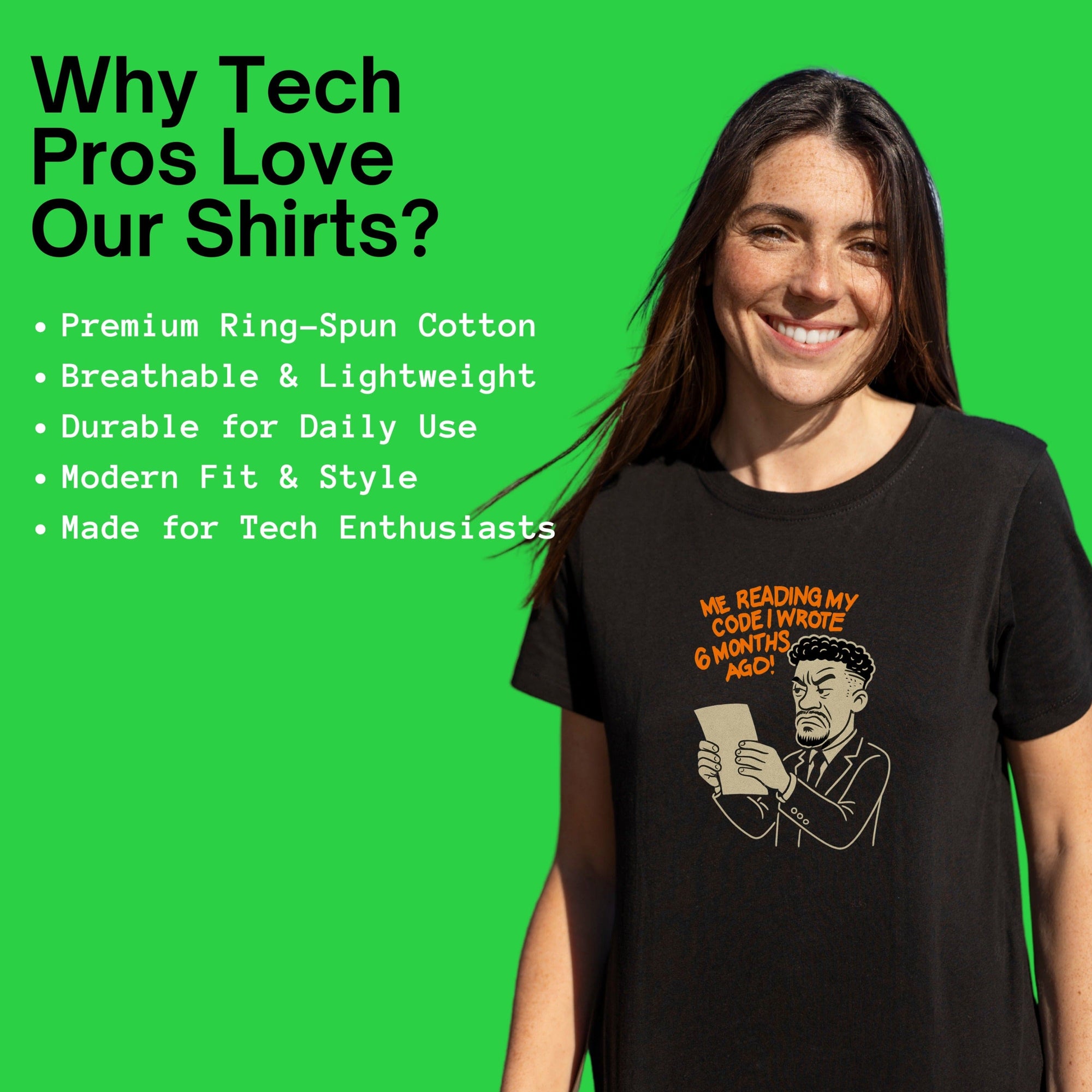 me reading my own code shirt