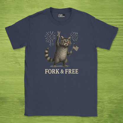 fork & free racoon shirt