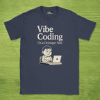 Code Culture vibe coding shirt funny programmer T-Shirt in Navy — Code Culture developer clothing